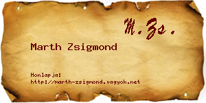 Marth Zsigmond névjegykártya